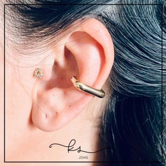 Detalhes do produto piercing ouro tubo retangular