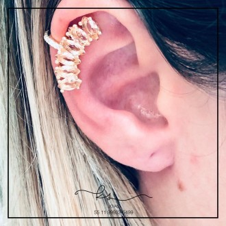 Detalhes do produto piercing ouro fileira 5 navetes nude