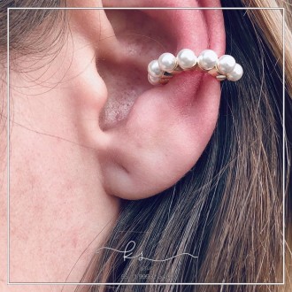 Detalhes do produto piercing ouro com 7 bolinhas de perola