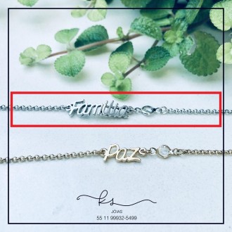 Detalhes do produto pulseira rodio familia com tiffany delicado