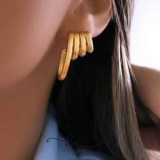 Detalhes do produto brinco ouro ear hook com quatro argolas